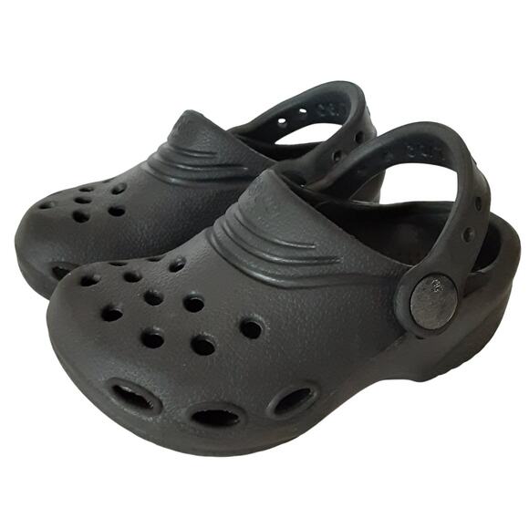 Jibbitz by Crocs Classic Clogs Water Shoes Black Toddler 6/7 Summer Slip On Play - Picture 1 of 9